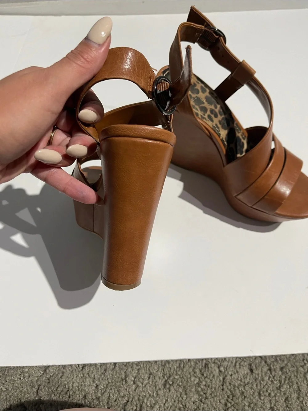 Jessica Simpson Brown Strappy Wedge Sandals